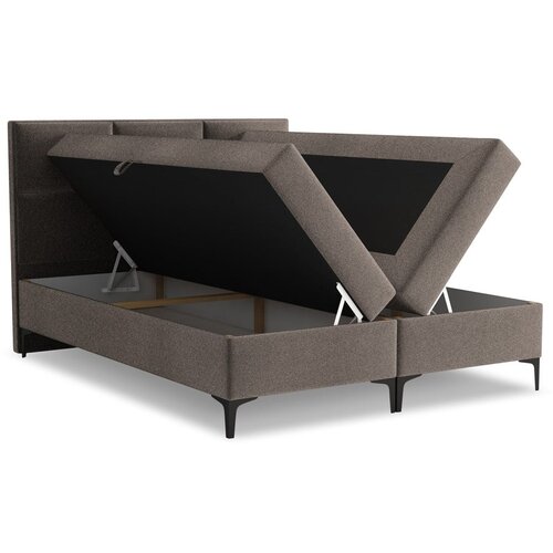 Makamii Smeđi boxspring krevet s prostorom za odlaganje 160x200 cm Pakalana &amp;ndash; Slike