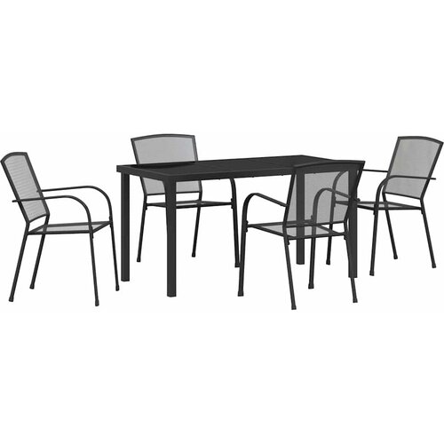  Vrtni set za objed 5 pcs Antracit Čelik s prahom premazan Slike