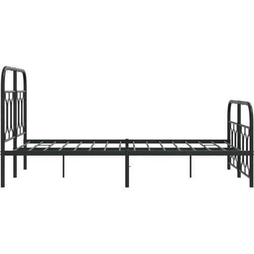 VidaXL metalni okvir kreveta uzglavlje i podnožje crni 120x190 cm Slike