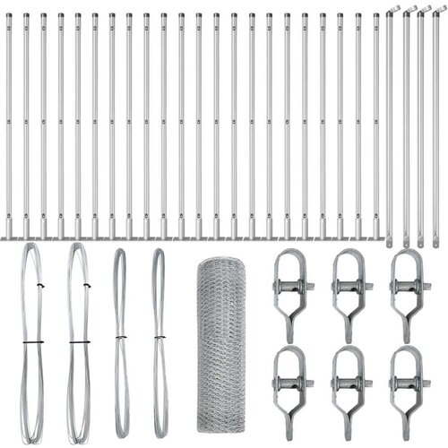  Šesterokutna ograda 0 6x50 m galvanizirani čelik  Stupovi ograde s podnožnim pločama 13 kom Ø32mm 70cm galvanizirani čelik Cijene