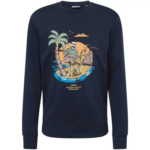 Jack & Jones Sweater majica 'ZION' mornarsko plava / azur / sivkasto ljubičasta (mauve) / svijetlonarančasta