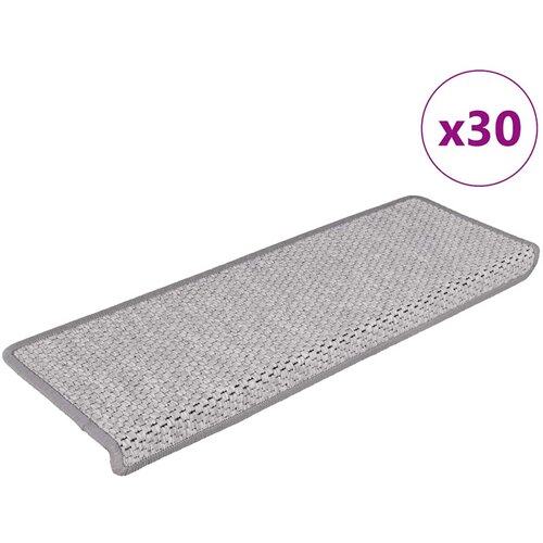 vidaXL Samolepilne preproge za stopnice Sisal-Look 30 kosov Platina Cene