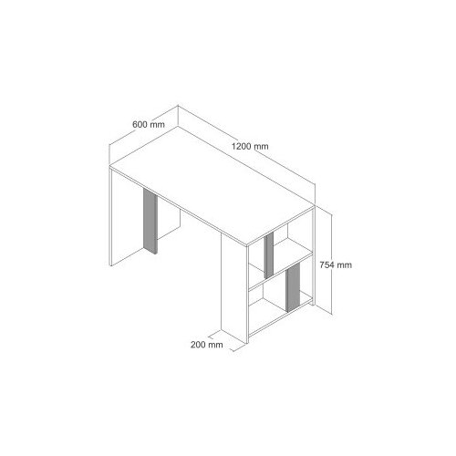 Hanah home Lima - White, Black Marble WhiteBlack Study Desk Cene