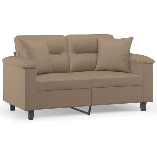 Maison Chic kavč - Sofa - Kanape dvosed z okrasnimi blazinami kapučino 120 cm umetno usnje, (21727651) Cene