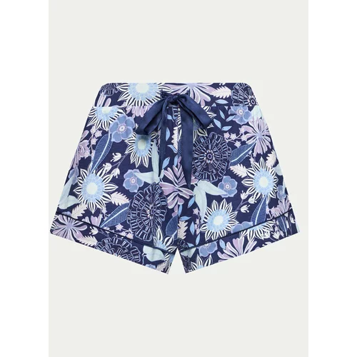 Hunkemöller Kratke hlače pižama Lillies Garden 205109 Modra Regular Fit