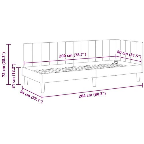 VidaXL kutni okvir kreveta s uzglavljem tirkizna 80 x 200 cm bar&amp;scaron;un Slike