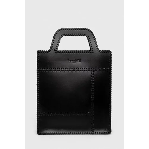 Lovechild Usnjena torbica črna barva