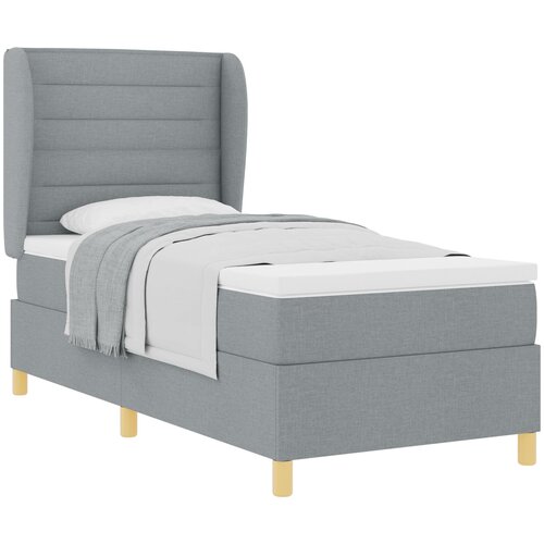 VidaXL Krevet s podnicom i madracem svijetlo sivi 80x200 cm tkanina Slike