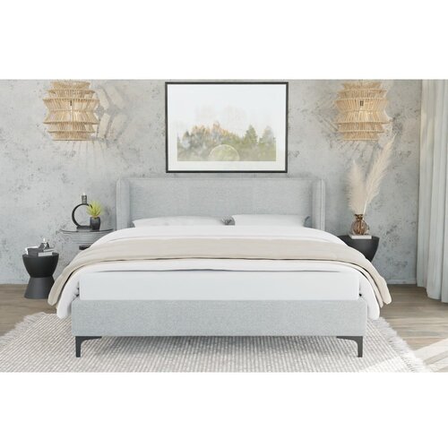 Ropez Sivi tapecirani krevet s podnicom 90x200 cm Basti &amp;ndash; Slike