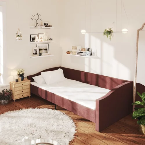 vidaXL Dnevna postelja z vzmetnico USB vijolično blago 90x200 cm