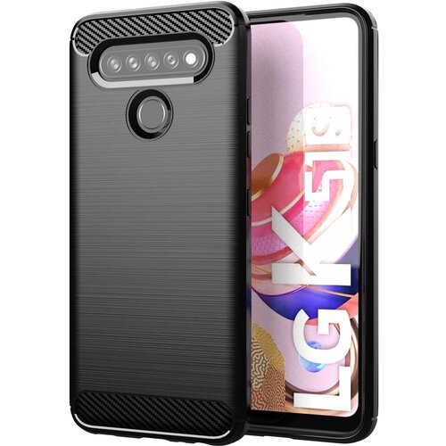  Gumijasti / gel etui Carbon za LG K51s - črni Cene