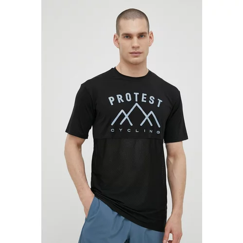Protest Biciklistička majica kratkih rukava Prtcornet boja: crna, s tiskom