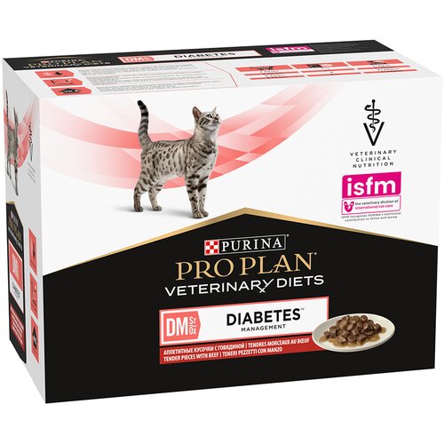 Purina PRO PLAN Veterinary Diets Feline DM ST/OX - Diabetes Management govedina - Varčno pakiranje: 20 x 85 g Cijene
