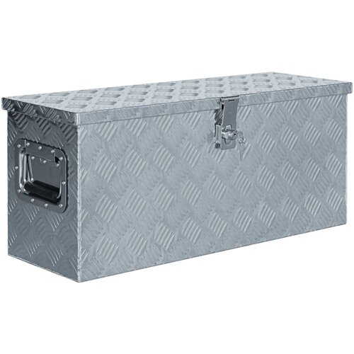 vidaXL Aluminijska kutija 76,5 x 26,5 x 33 cm srebrna Cijene