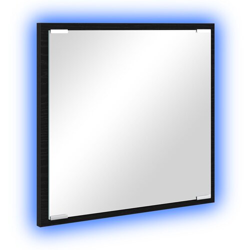 VidaXL LED kopalni&amp;scaron;ko ogledalo Črn hrast 40x8.5x37 cm Umetno les Slike