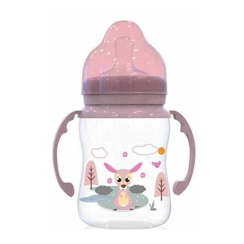 Lorelli flašica za bebe sa ručicama wide neck 250 ml roze Slike