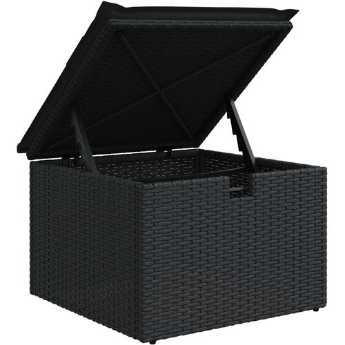 vidaXL 6-delni vrtni kavč set z blazinami Črn poli ratan Cene