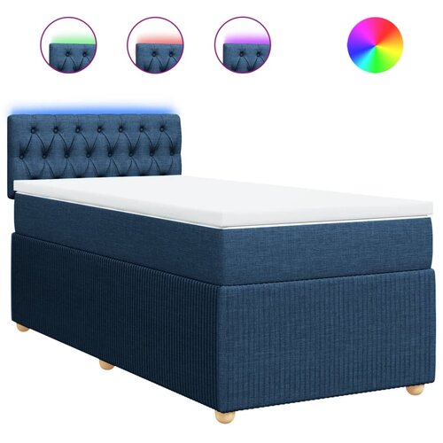 vidaXL Krevet s oprugama i madracem plavi 90 x 190 cm od tkanine | shoptok.hr
