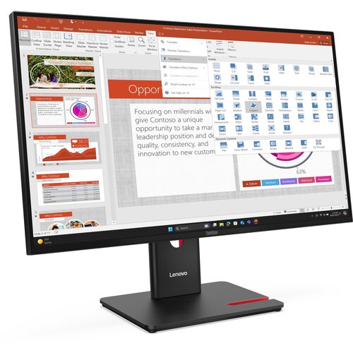 Lenovo Monitor ThinkVision T27-40, 68,6 cm (27''), IPS, 1920x1080, (5000006387) Cene