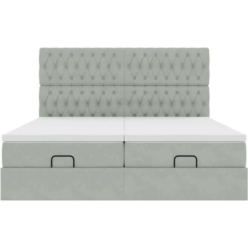 VidaXL Okvir kreveta s madracima svijetlosivi 160x200cm bar&amp;scaron;unasti Slike
