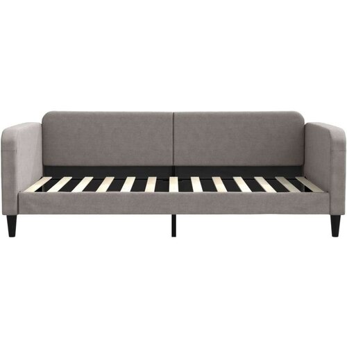 VidaXL Dnevni krevet s madracem smeđesivi 100 x 200 cm od tkanine Slike