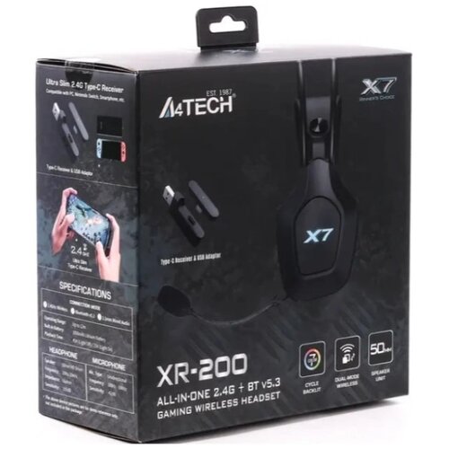 A4Tech A4-XR-200 X7 gejmerske slu&scaron;alice sa mikrofonom, surround, 50mm/16ohm, usb, LED,Bluetooth+2,4G Cene