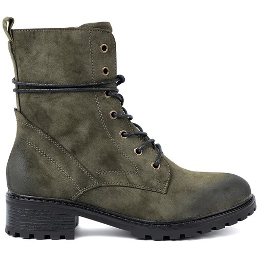 Shelvt Lace-up workers dark green with a shading effect on the toe Slike