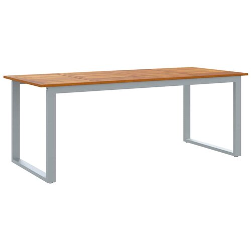  Vrtni set za objed 7 kom. Siva Čvrsto drvo akacije 200 x 90 x 75 cm Slike