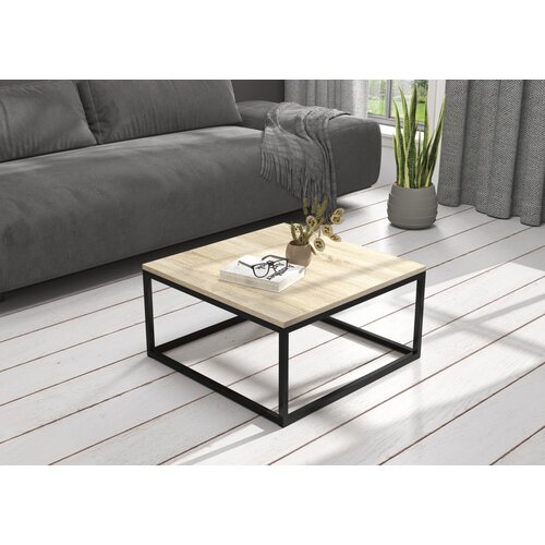 ADRK Moderna kavna mizica BELTEN 65x65 cm - �RNA-SONOMA HRAST Cene