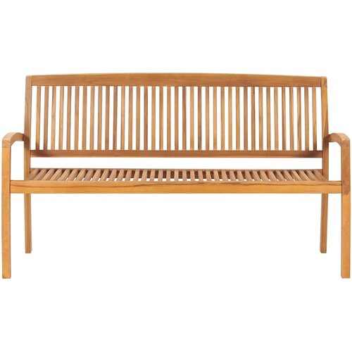  Složiva vrtna klupa s jastukom 159 cm od masovne tikovine Crvena 150 cm Slike