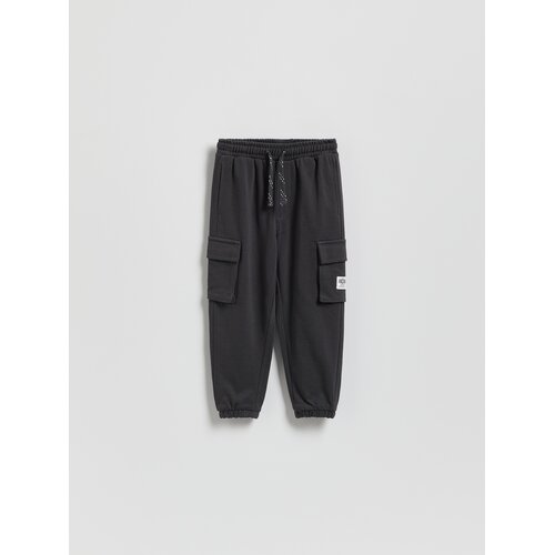 Reserved Pamučne jogger hlače - tamnosivo Cene