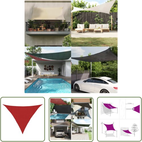  The Living Store Senčno jadro 160 g/m² rdeče 3,5x3,5x4,9 m HDPE - Senčno Jadro, (21742496) Cene