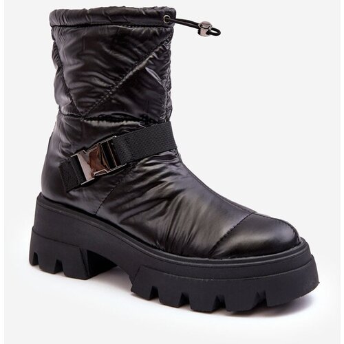 Kesi Women&amp;#039;s ankle boots with a massive sole and a flat heel, Black Werikse Slike