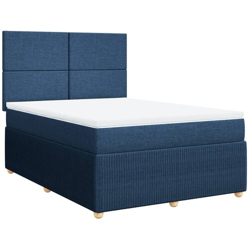 vidaXL Box spring postelja z vzmetnico modra 140x200 cm blago, (21310350) Cene