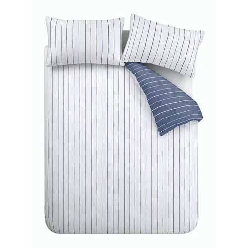 Content by Terence Conran Bela/modra bombažna posteljnina za zakonsko posteljo 200x200 cm Hastings Stripe –
