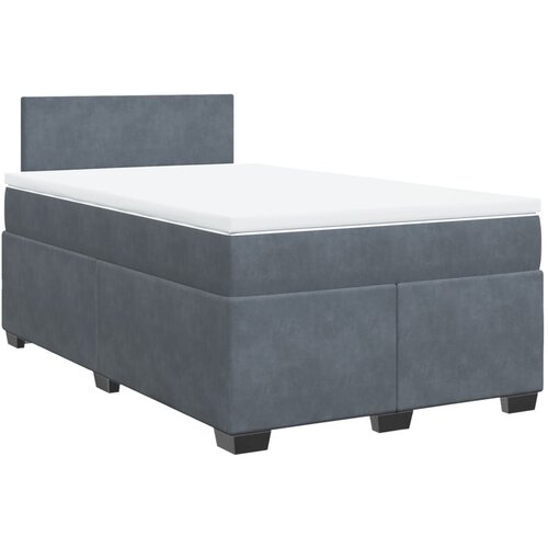 VidaXL Box spring postelja z vzmetnico temno siv 120x190 cm žamet, (21305051) Slike