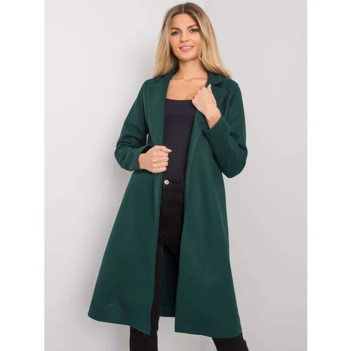 Fashionhunters RUE PARIS Women's dark green coat