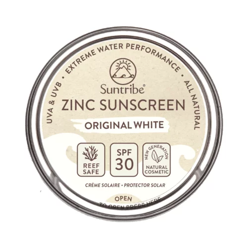 Suntribe Naturkosmetik krema za sončenja s cinkom za obraz in športanje original white zf 30 - 10 g