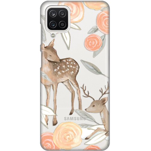 maska silikonska print skin za samsung A125F galaxy A12 flower deer Slike