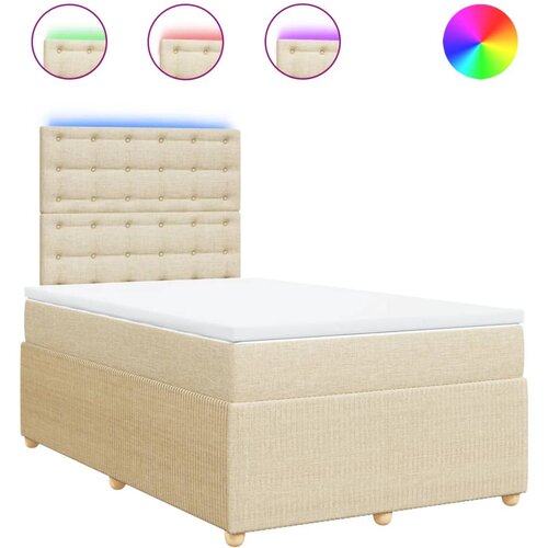 Maison Chic Box spring postelja - Vzmetna postelja z vzmetnico krem 120x190 cm blago SL17385, (21885243) Cene