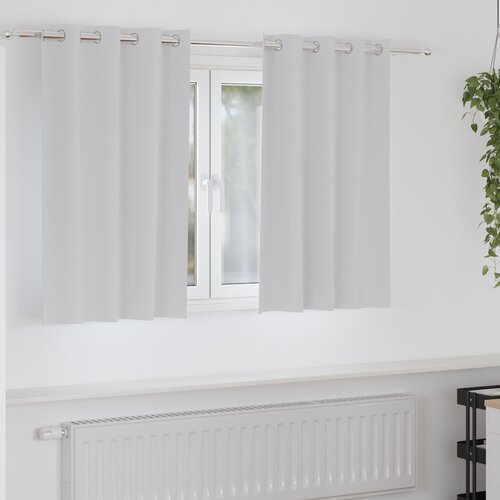 VidaXL Zavese z zavesami 2 pcs Svetlo siva 140 x 140 cm Poliester Slike