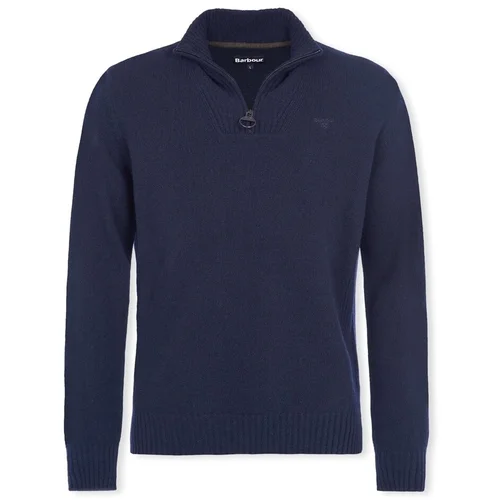 Barbour Lambswool Half Zip Knit - Navy Plava