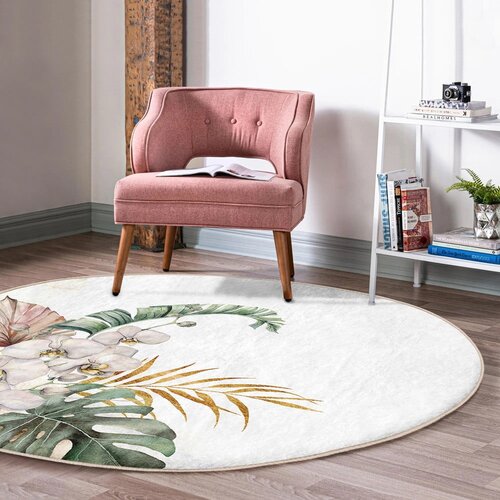 Mila Home Kremno bela pralna/primerna za robotski sesalnik okrogla preproga &amp;oslash; 120 cm Comfort &amp;ndash; Slike