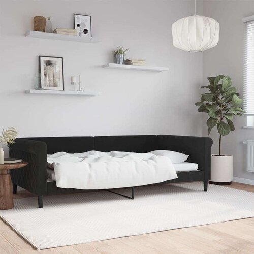 VidaXL Dnevni krevet crni 100 x 200 cm bar&amp;scaron;unasti Slike