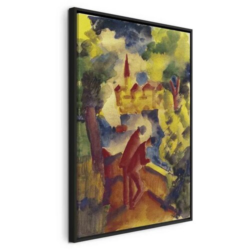  Slika - August Macke &ndash; Men on the Road by the Lake 60x90 U crnom drvenom okviru Cijene
