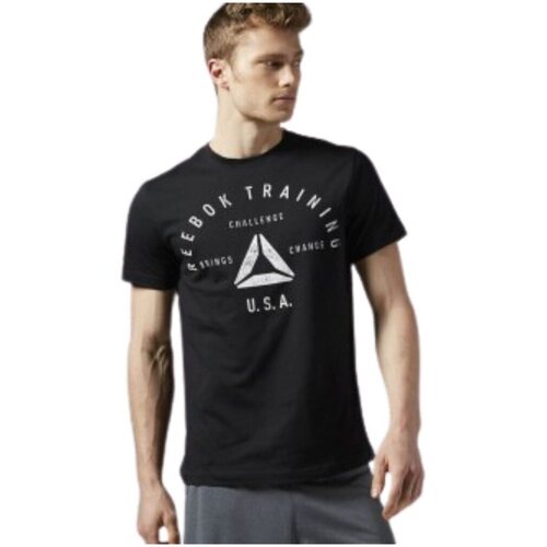 Reebok Majice s kratkimi rokavi Stamp Črna Cene