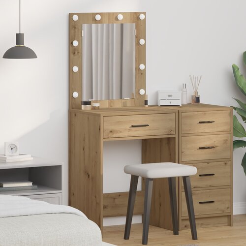 VidaXL Umjetnički hrast MDF, Staklo 50 x 41 x 135 cm Ogledalo Slike