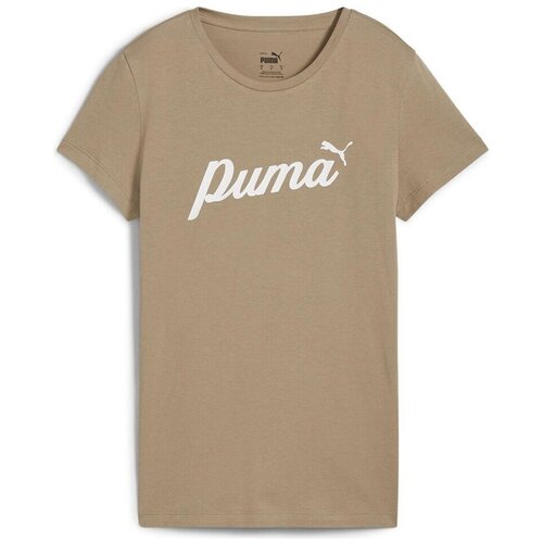 Puma Majice s kratkimi rokavi Script Tee Bež Slike