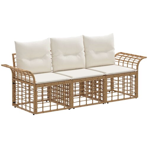  Set vanjskih sofa 3 pcs Prirodna i krema bijela Poliester Cijene