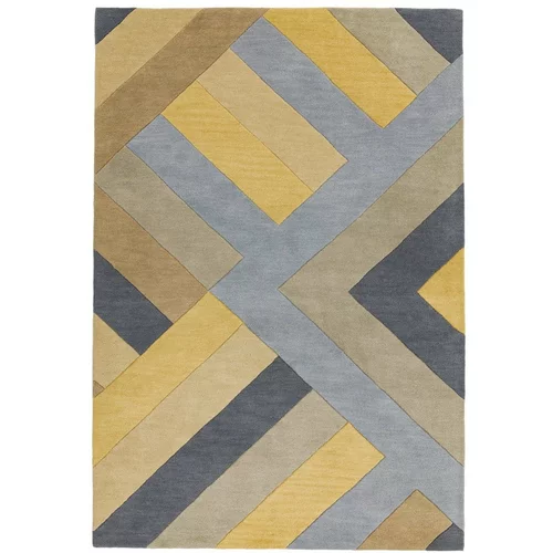 Asiatic Carpets Sivo-rumena preproga Big Zig, 160 x 230 cm
